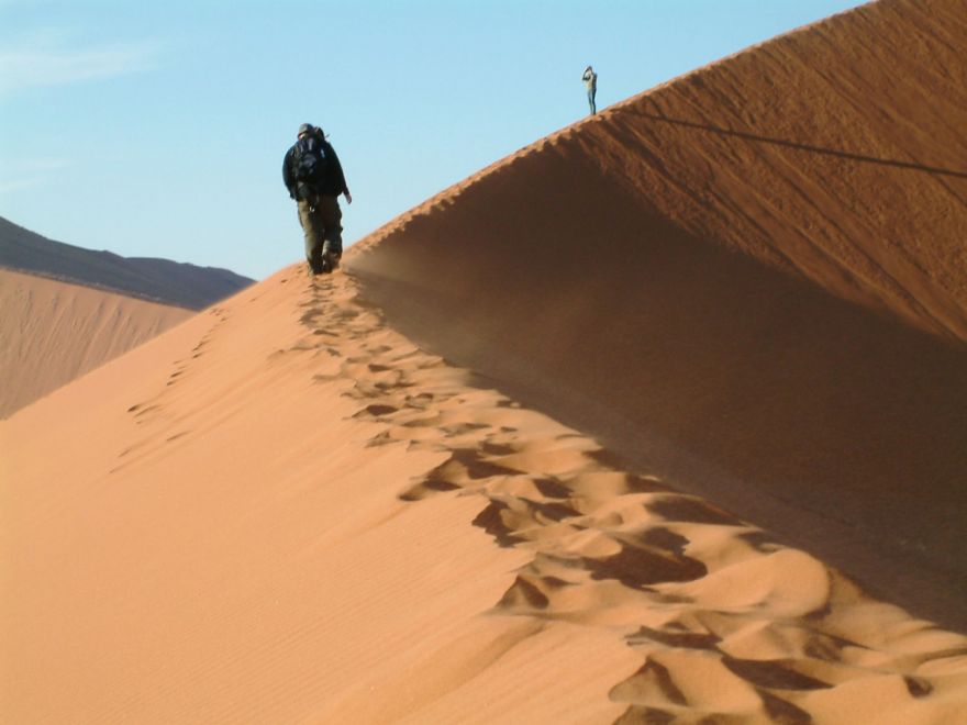 Walking on a dune