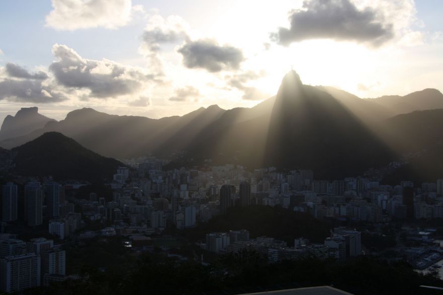 Christ the Redeemer with sun