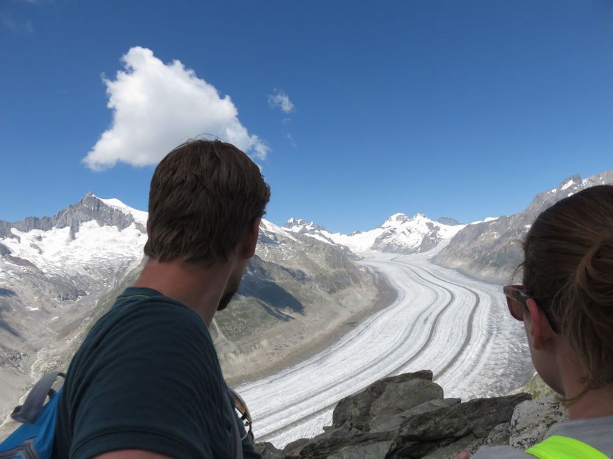 View at the Aletsch Glacier